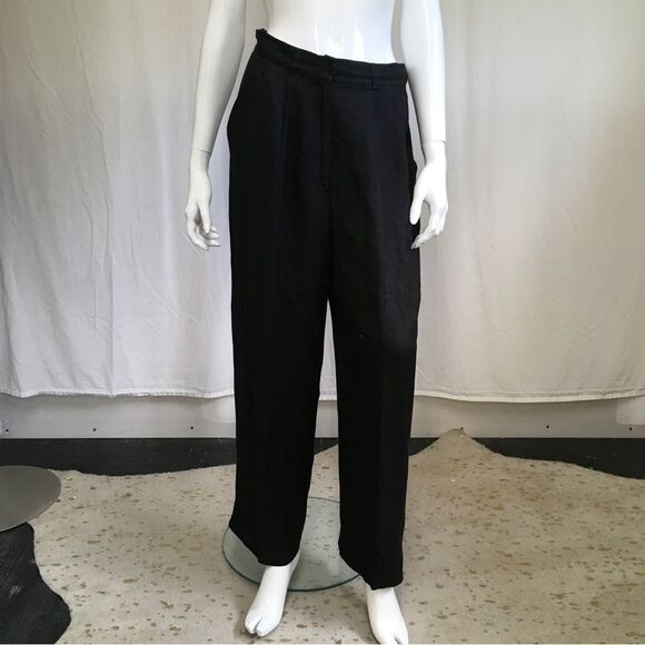 Limited Linen Blend Double Breasted Blazer Pants Suit Set Black Size 10/12 - Picture 7 of 15